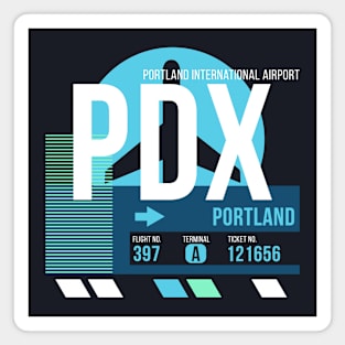 Portland (PDX) Airport Code Baggage Tag Magnet